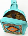 American Darling Adbg1515 Sling Hand Tooled Upcycled Wool Genuine Leather Women Bag Western Handbag Purse