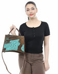 American Darling Tote Crocodile Embossed Genuine Leather Women Bag Western Handbag Purse