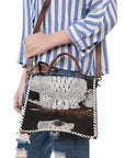 American Darling Tote Crocodile Embossed Genuine Leather Women Bag Western Handbag Purse