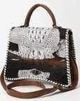 American Darling Tote Crocodile Embossed Genuine Leather Women Bag Western Handbag Purse