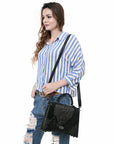 American Darling Tote Crocodile Embossed Genuine Leather Women Bag Western Handbag Purse