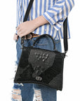 American Darling Tote Crocodile Embossed Genuine Leather Women Bag Western Handbag Purse