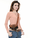 American Darling Adbga572 Sling Hand Tooled Hair-On Genuine Leather Women Bag Western Handbag Purse