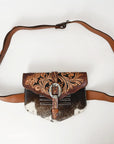 American Darling Adbga572 Sling Hand Tooled Hair-On Genuine Leather Women Bag Western Handbag Purse