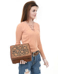 American Darling Jewelry Case Hand Tooled Genuine Leather Women Bag Western Handbag Purse
