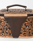 American Darling Adbga576 Jewelry Case Hand Tooled Genuine Leather Women Bag Western Handbag Purse