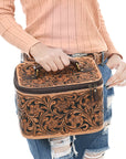 American Darling Adbga576 Jewelry Case Hand Tooled Genuine Leather Women Bag Western Handbag Purse