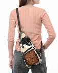 American Darling Adbga579 Sling Hand Tooled Hair-On Genuine Leather Women Bag Western Handbag Purse