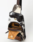 American Darling Adbga579 Sling Hand Tooled Hair-On Genuine Leather Women Bag Western Handbag Purse