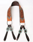 COMFYTACK Western Leather Horse Tripping Breast Collar Brown Floral Carved
