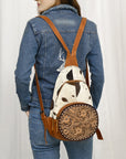 American Darling Adbg1521 Sling Hand Tooled Hair-On Genuine Leather Women Bag Western Handbag Purse