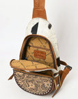 American Darling Adbg1521 Sling Hand Tooled Hair-On Genuine Leather Women Bag Western Handbag Purse