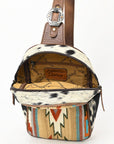 American Darling Adbg1522 Sling Upcycled Wool Hair-On Genuine Leather Women Bag Western Handbag Purse