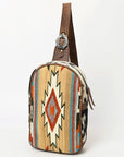American Darling Adbg1522 Sling Upcycled Wool Hair-On Genuine Leather Women Bag Western Handbag Purse