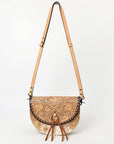 American Darling Adbg1529 Small Crossbody Hand Tooled Hair-On Genuine Leather Women Bag Western Handbag Purse
