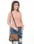 American Darling Adbga587 Cross Body I Hand Tooled Genuine Leather Women Bag Western Handbag Purse