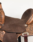 Flex Tree Western Horse Saddle In American Leather Barrel Trail Hilason