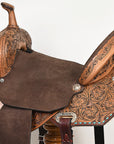 Flex Tree Western Horse Saddle In American Leather Barrel Trail Hilason