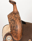 Flex Tree Western Horse Saddle In American Leather Barrel Trail Hilason