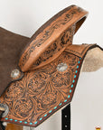 Flex Tree Western Horse Saddle In American Leather Barrel Trail Hilason