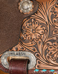 Flex Tree Western Horse Saddle In American Leather Barrel Trail Hilason