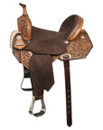 Flex Tree Western Horse Saddle In American Leather Barrel Trail Hilason