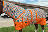 HILASON 1200D Winter Waterproof Poly Horse Hood Turnout Neck Blanket Belly Wrap Floral Motif