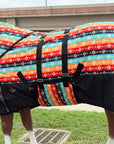 HILASON 1200D Winter Waterproof Poly Horse Hood Turnout Neck Blanket Belly Wrap Tribal