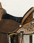 COMFYTACK Horse Barrel Racing Trail Pleasure American Leather Saddle Brown