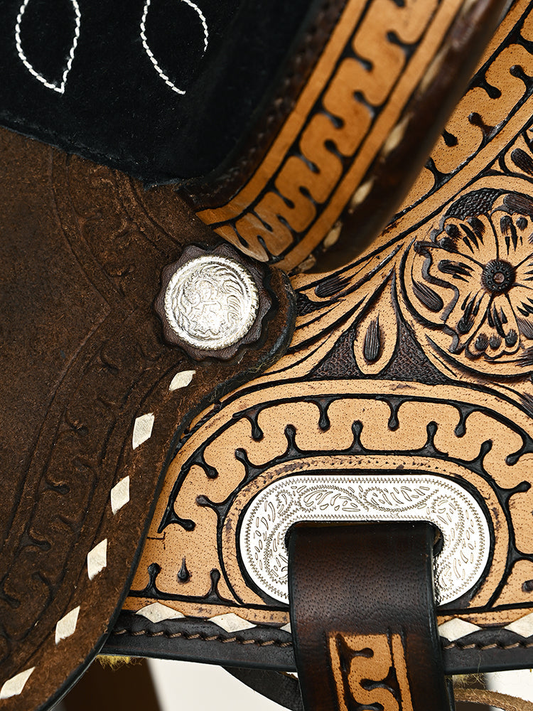 COMFYTACK Horse Barrel Racing Trail Pleasure American Leather Saddle Brown