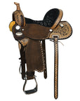 COMFYTACK Horse Barrel Racing Trail Pleasure American Leather Saddle Brown