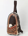 American Darling Sling Beautifully Hand Tooled Hair-On Genuine Leather women bag western handbag purse