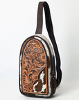 American Darling Sling Beautifully Hand Tooled Hair-On Genuine Leather women bag western handbag purse