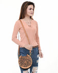 American Darling Canteen Hand Tooled Genuine Leather Women Bag Western Handbag Purse