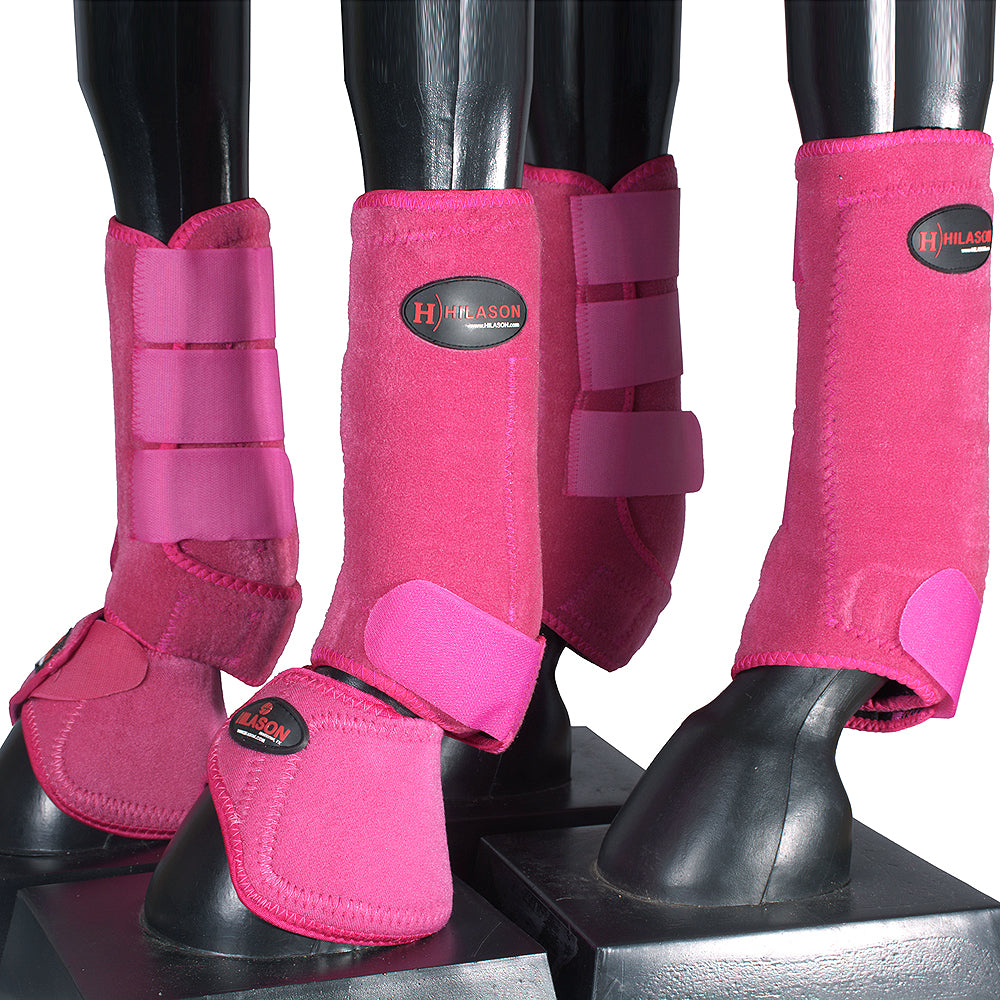 HILASON L M S Horse Front Rear Hind Leg Sport Boots &amp; Bell Boots 6 Pack