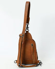 American Darling Sling Beautifully Hand Tooled  Hair-On Genuine Leather women bag western handbag purse