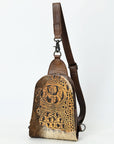 American Darling Sling Hair-On Crocodile embossed Genuine Leather women bag western handbag purse