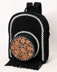 ADBG1546 Backpack Hand Tooled Genuine Western Suede Leather women bag