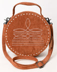 American Darling Canteen Genuine Suede Leather Women Bag Western Handbag Purse