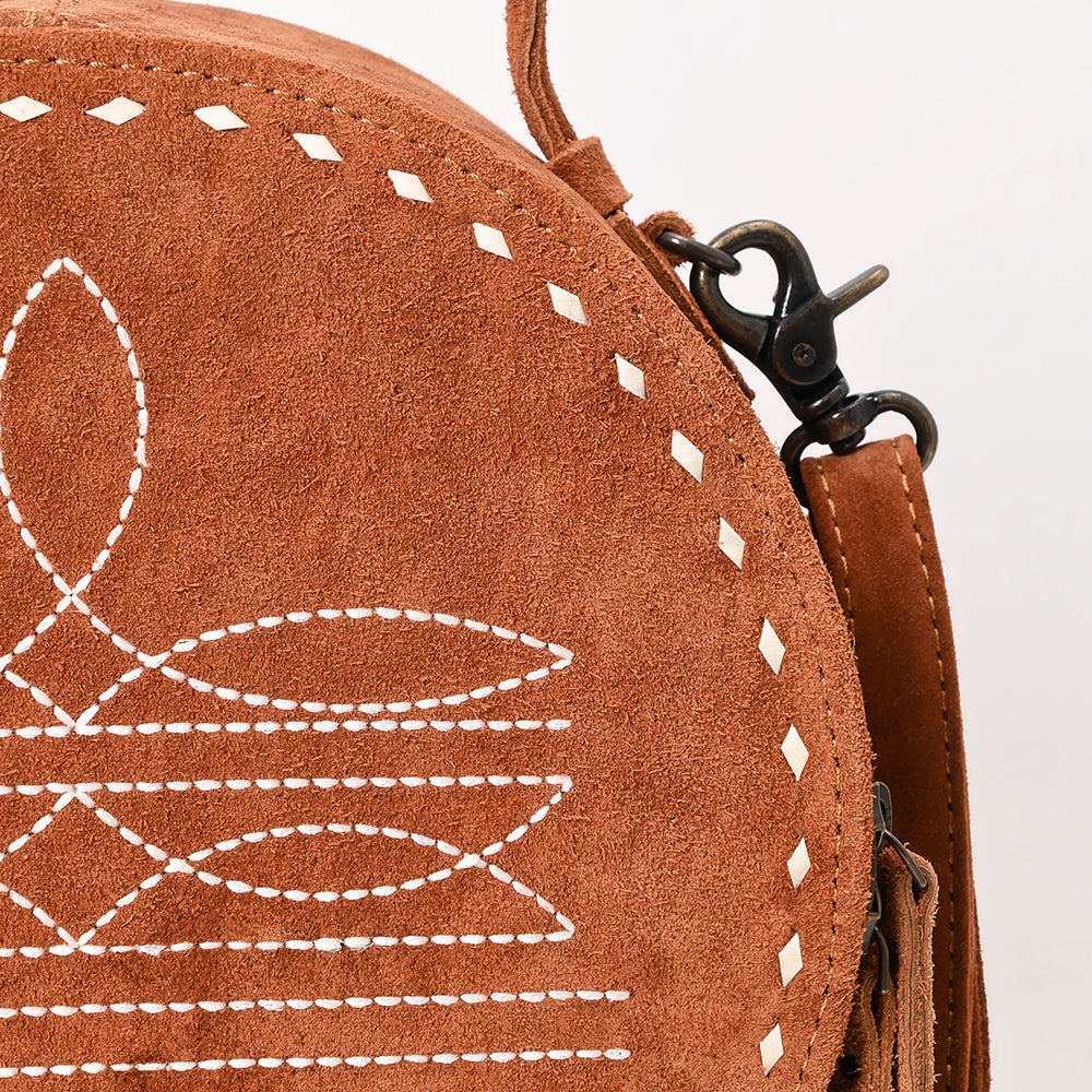 American Darling Canteen Genuine Suede Leather Women Bag Western Handbag Purse