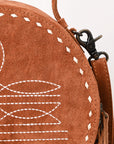 American Darling Canteen Genuine Suede Leather Women Bag Western Handbag Purse
