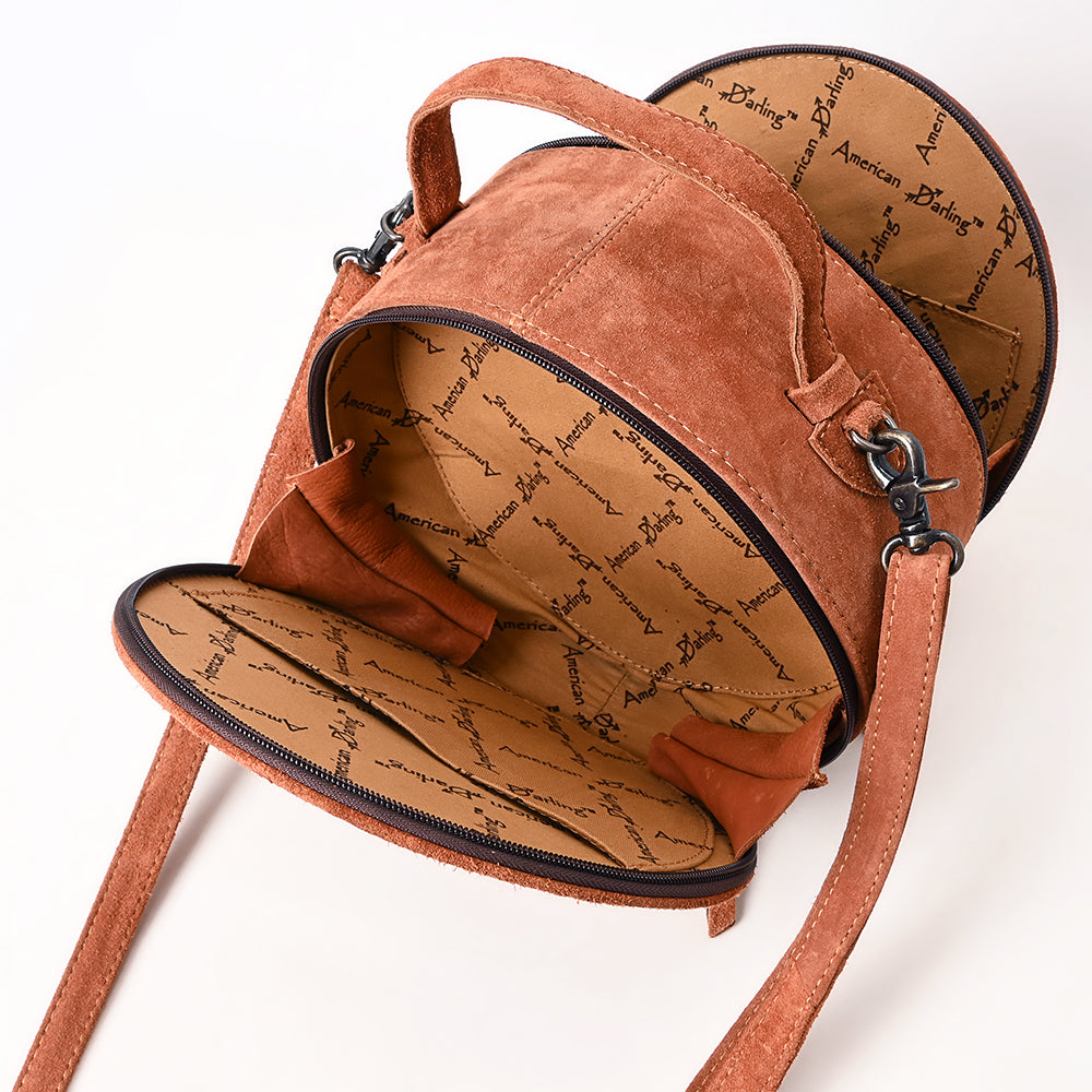 American Darling Canteen Genuine Suede Leather Women Bag Western Handbag Purse