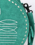 American Darling Canteen Genuine Suede Leather Women Bag Western Handbag Purse