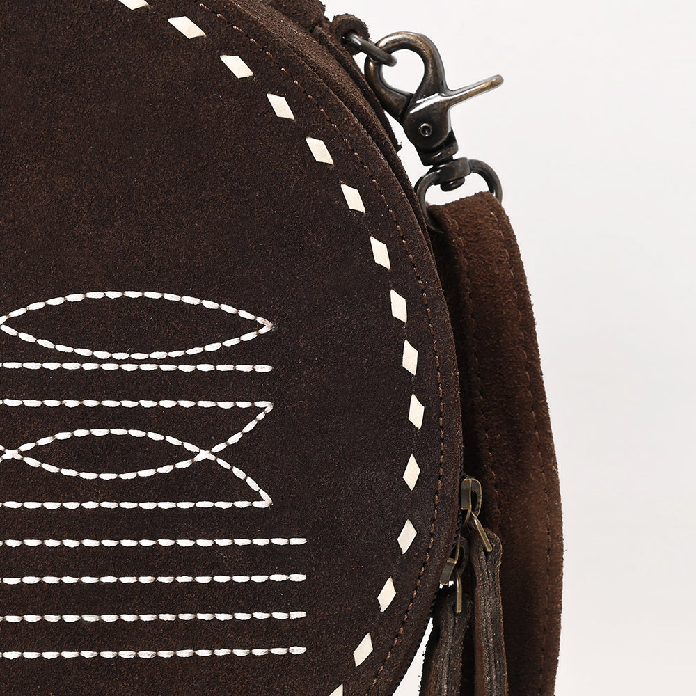 American Darling Canteen Genuine Suede Leather Women Bag Western Handbag Purse