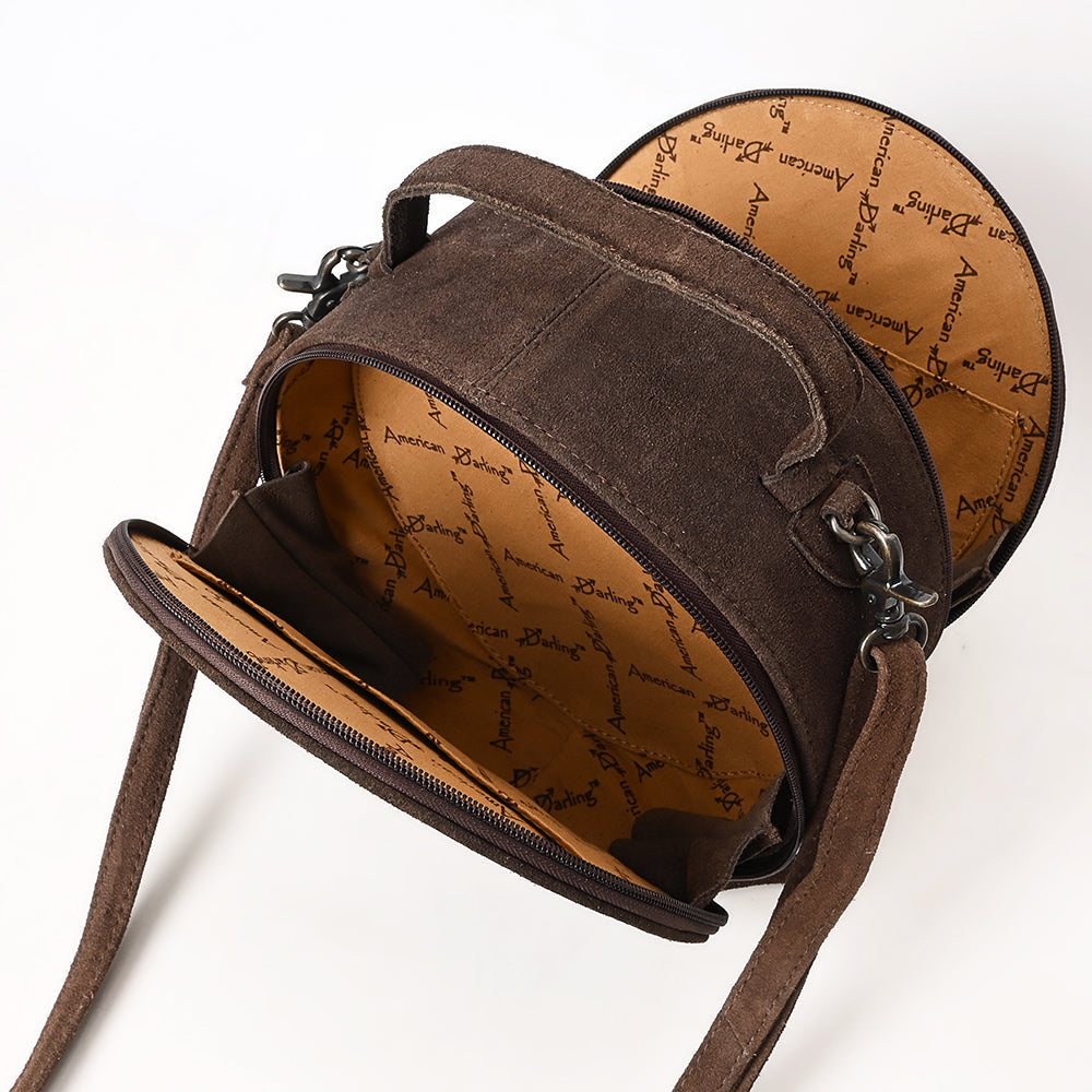 American Darling Canteen Genuine Suede Leather Women Bag Western Handbag Purse