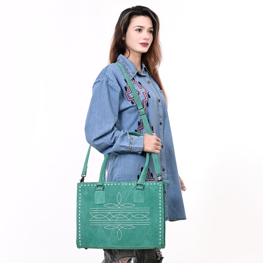 American Darling Tote Genuine Suede Leather Women Bag Western Handbag Purse
