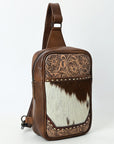 American Darling Sling Beautifully Hand Tooled  Hair-On Genuine Leather women bag western handbag purse