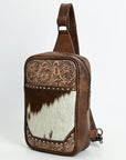 American Darling Sling Beautifully Hand Tooled  Hair-On Genuine Leather women bag western handbag purse