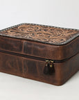 American Darling Jewelry Case Hand Tooled Genuine Leather Women Bag Western Handbag Purse