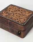 American Darling Jewelry Case Hand Tooled Genuine Leather Women Bag Western Handbag Purse